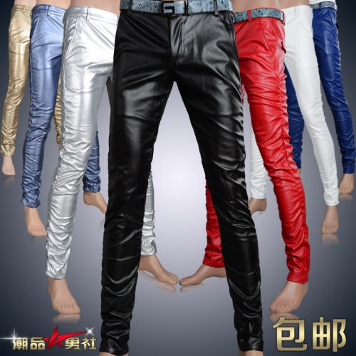 Pantalon cuir homme serré pour jeunesse printemps - Ref 1482755