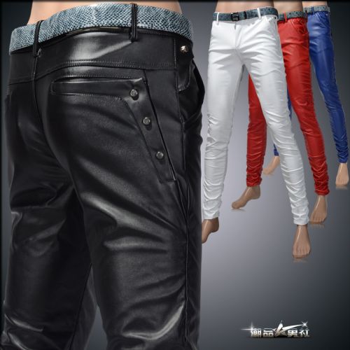 Pantalon cuir homme serré pour adolescent PU hiver - Ref 1482793