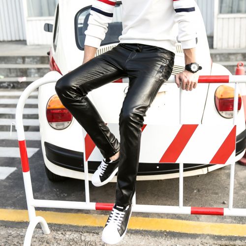 Pantalon cuir homme serré pour jeunesse hiver - Ref 1482805