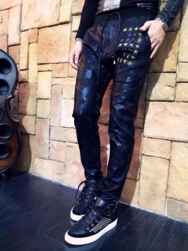 Pantalon cuir homme serré pour jeunesse automne - Ref 1482845