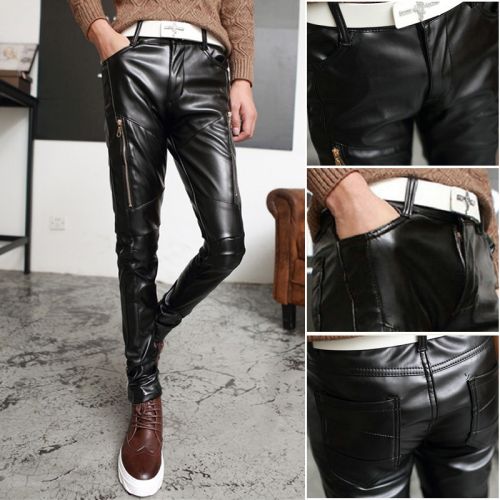 Pantalon cuir homme droit pour adolescent automne - Ref 1482849