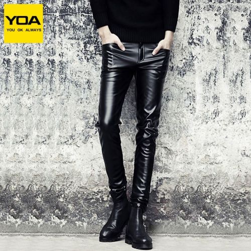 Pantalon cuir homme serré pour jeunesse PU automne - Ref 1482851