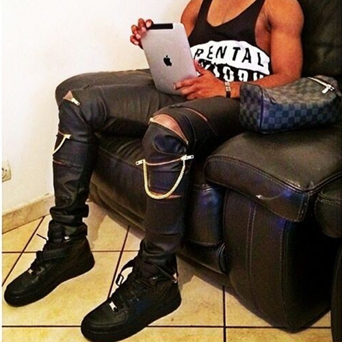 Pantalon cuir homme pour adolescent automne - Ref 1482910