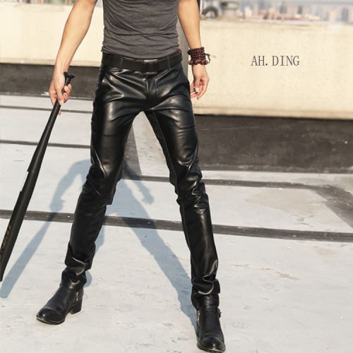 Pantalon cuir homme serré pour jeunesse AH.DING automne - Ref 1482925