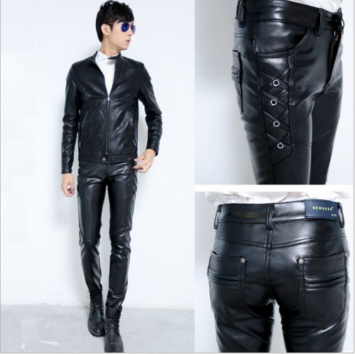 Pantalon cuir homme serré pour jeunesse hiver - Ref 1482960