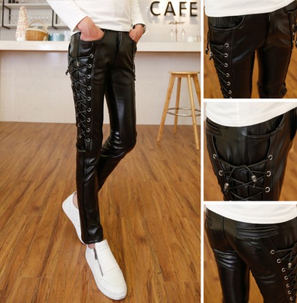 Pantalon cuir homme serré pour adolescent UNIVERSAL YOUTH PU hiver - Ref 1482961