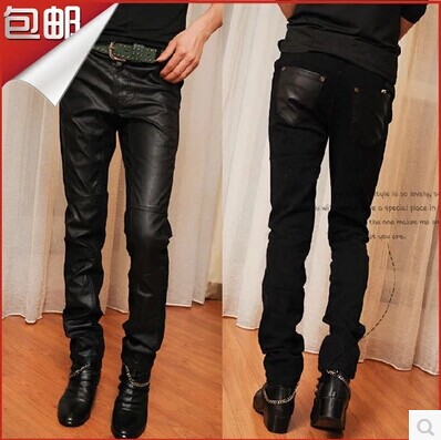 Pantalon cuir homme serré pour adolescent automne - Ref 1482994