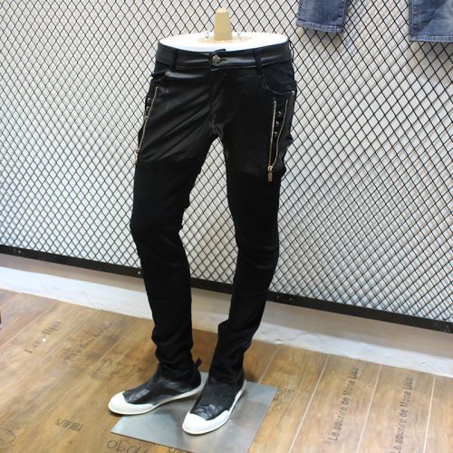 Pantalon cuir homme serré pour jeunesse hiver - Ref 1483003