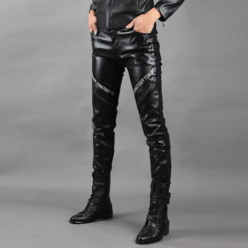 Pantalon cuir homme serré pour adolescent hiver - Ref 1483013