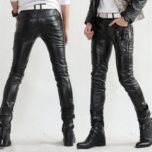 Pantalon cuir homme serré pour adolescent printemps - Ref 1483027