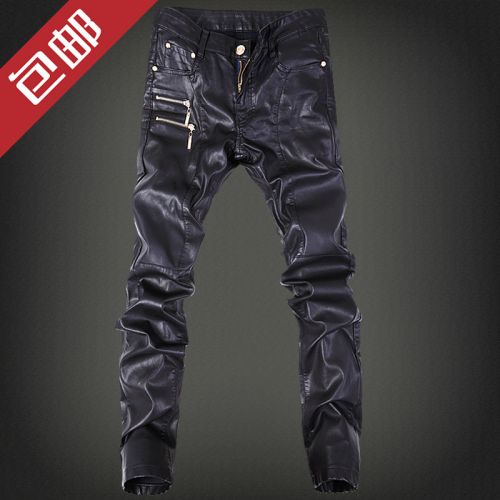 Pantalon cuir homme serré pour jeunesse automne - Ref 1483042