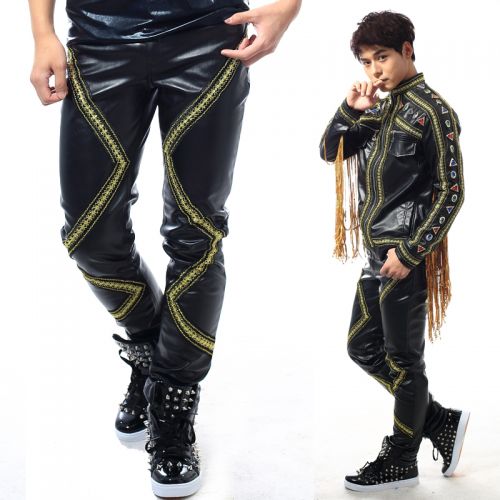 Pantalon cuir homme serré pour jeunesse hiver - Ref 1483053