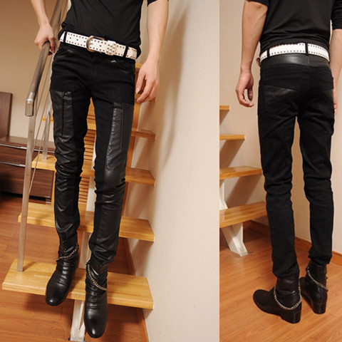 Pantalon cuir homme serré pour adolescent automne - Ref 1483104