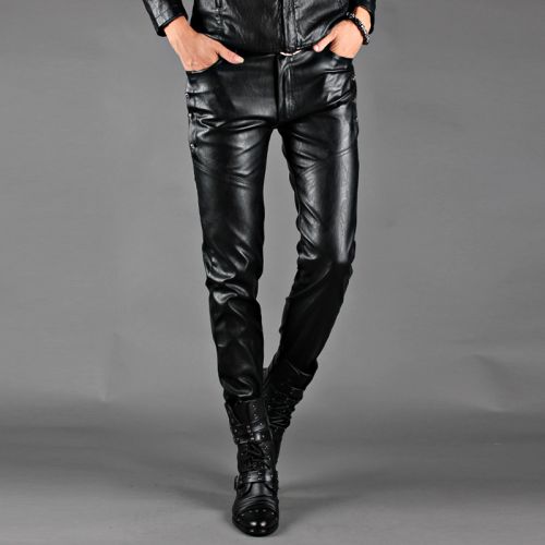 Pantalon cuir homme serré pour jeunesse PU hiver - Ref 1483108