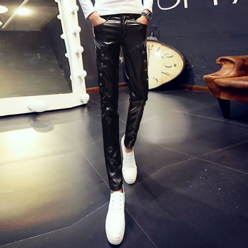 Pantalon cuir homme serré pour adolescent hiver - Ref 1483126
