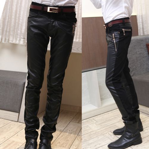 Pantalon cuir homme pantalons fuselés pour jeunesse hiver - Ref 1483136