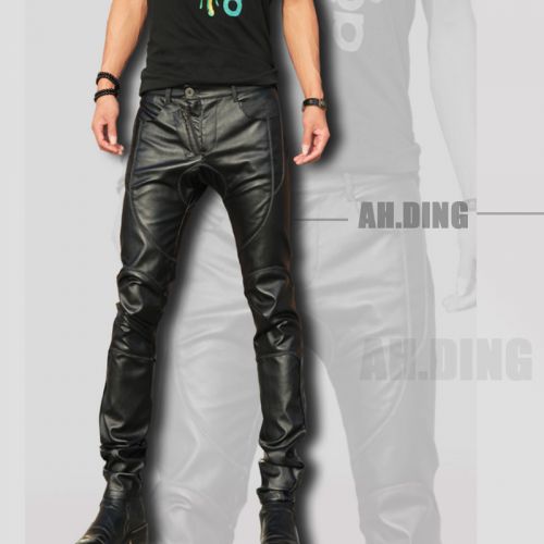 Pantalon cuir homme serré pour jeunesse AH.DING automne - Ref 1483138