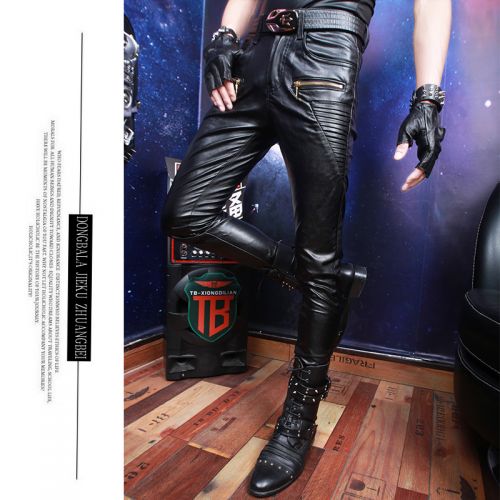 Pantalon cuir homme serré pour automne - Ref 1483183