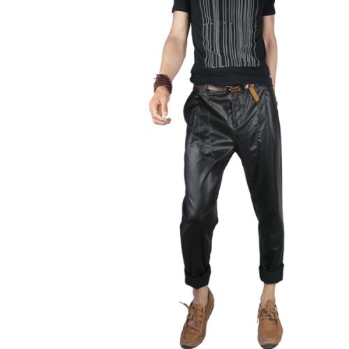 Pantalon cuir homme pantalons fuselés pour jeunesse AH.DING automne - Ref 1483192