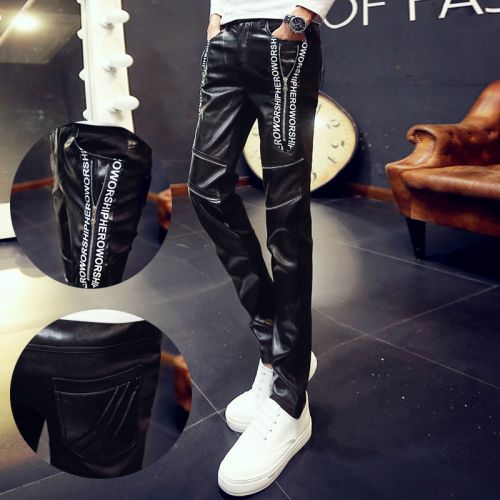 Pantalon cuir homme serré pour adolescent CANAANMEDY PU hiver - Ref 1483204