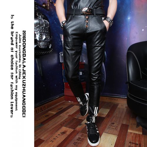 Pantalon cuir homme serré pour adolescent PU automne - Ref 1483232