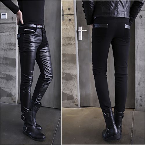 Pantalon cuir homme serré pour adolescent hiver - Ref 1483322