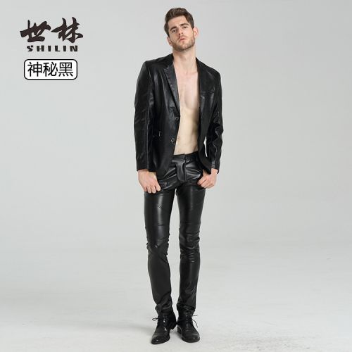 Pantalon cuir homme serré pour adolescent peau de daim automne - Ref 1483399