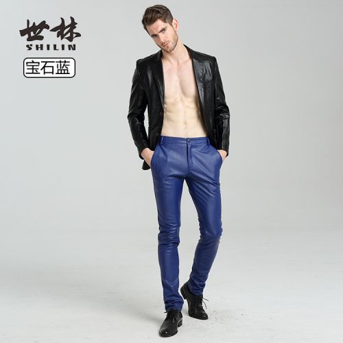 Pantalon cuir homme serré pour jeunesse PU automne - Ref 1483417