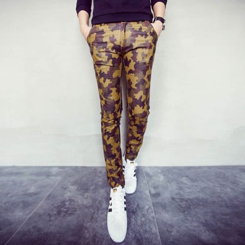 Pantalon cuir homme serré pour jeunesse automne - Ref 1483423