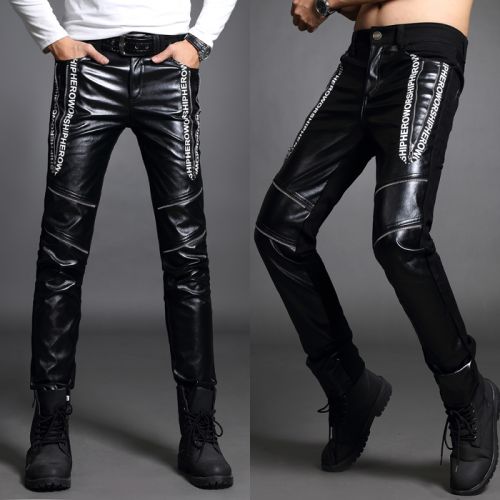Pantalon cuir homme serré pour adolescent BENLILANGPI hiver - Ref 1483461