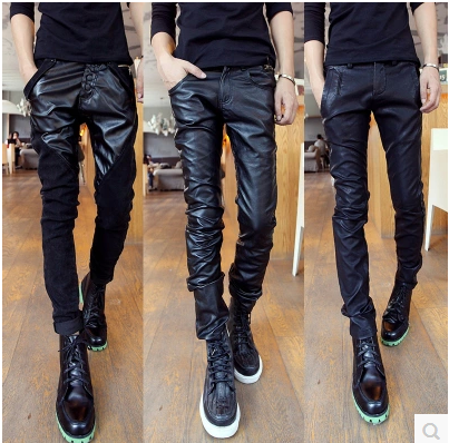 Pantalon cuir homme serré pour adolescent automne - Ref 1483478