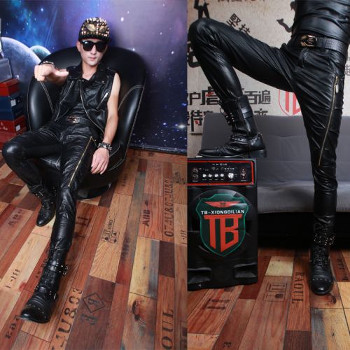 Pantalon cuir homme droit pour adolescent PU automne - Ref 1483647