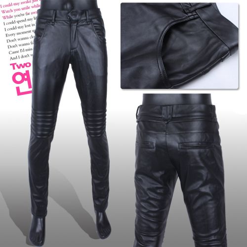 Pantalon cuir homme serré pour jeunesse automne - Ref 1483654