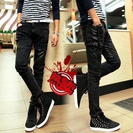 Pantalon cuir homme serré pour adolescent automne - Ref 1483727