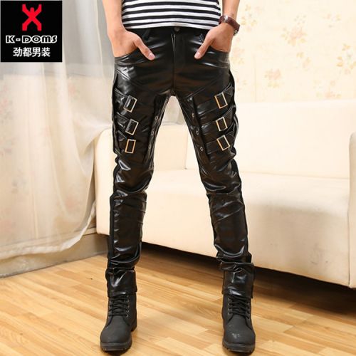 Pantalon cuir homme serré pour adolescent automne - Ref 1483774