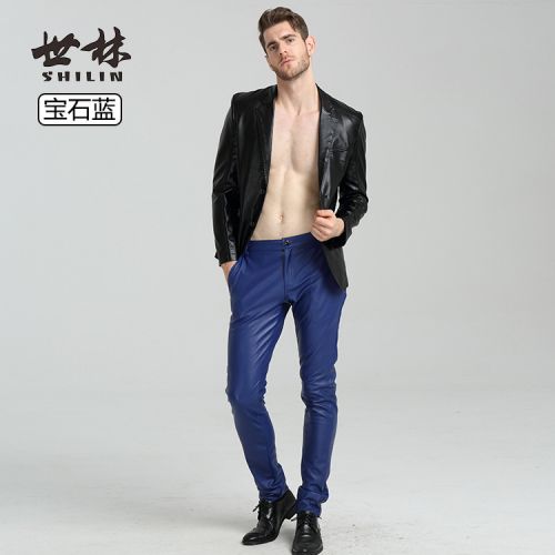 Pantalon cuir homme serré pour adolescent PU automne - Ref 1483793