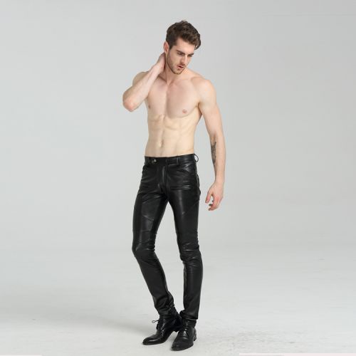 Pantalon cuir homme serré pour adolescent peau de daim automne - Ref 1483796