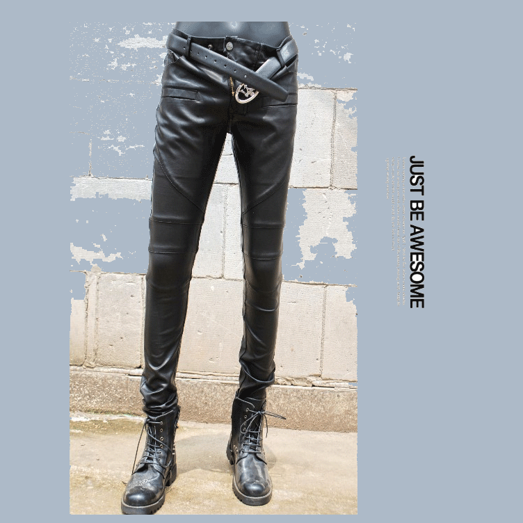 Pantalon cuir homme pantalons fuselés pour jeunesse automne - Ref 1483839
