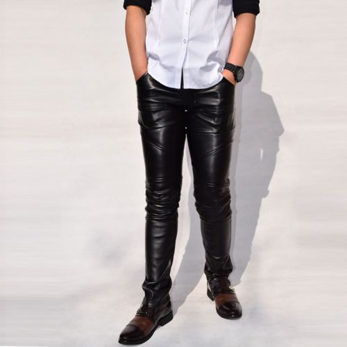 Pantalon cuir homme pantalons fuselés pour jeunesse automne - Ref 1483845