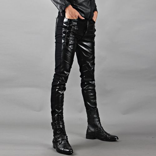 Pantalon cuir homme serré pour adolescent automne - Ref 1483888
