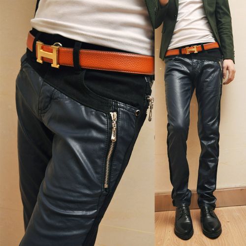 Pantalon cuir homme serré pour jeunesse hiver - Ref 1483917