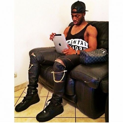 Pantalon cuir homme serré pour adolescent automne - Ref 1483954