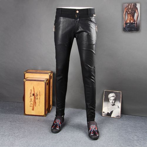 Pantalon cuir homme serré pour jeunesse automne - Ref 1484009