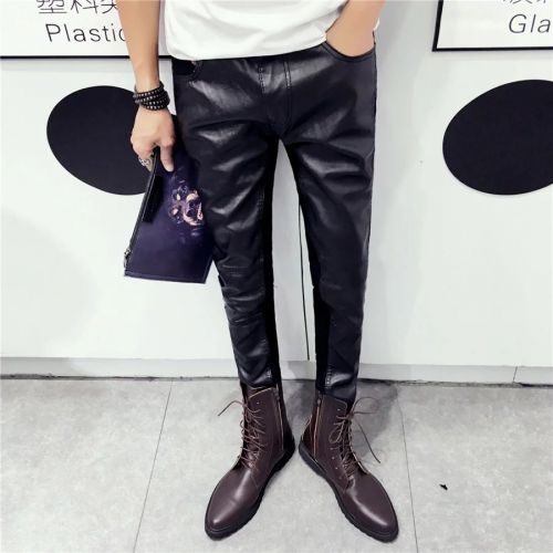Pantalon cuir homme serré pour adolescent automne - Ref 1484104