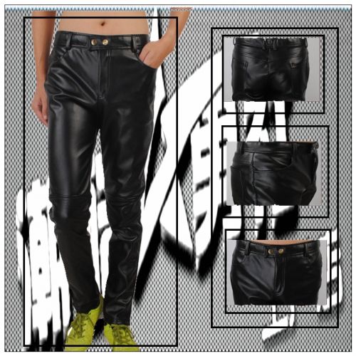 Pantalon cuir homme serré pour jeunesse automne - Ref 1484115