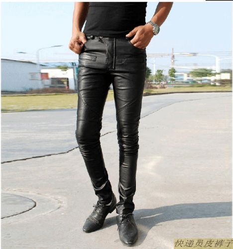 Pantalon cuir homme pantalons fuselés pour grands chantiers automne - Ref 1484135