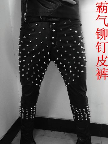 Pantalon cuir homme serré pour adolescent printemps - Ref 1484164