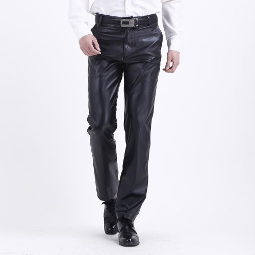 Pantalon cuir homme droit PU pour été - Ref 1484310