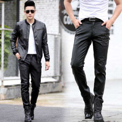 Pantalon cuir homme pour jeunesse Sheepskin PU automne - Ref 1484359