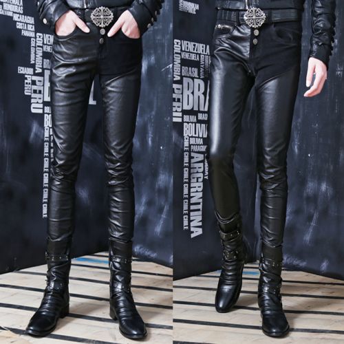Pantalon cuir homme serré pour jeunesse hiver - Ref 1484434